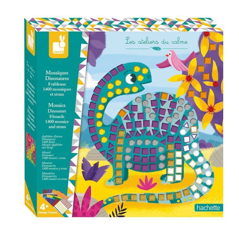 Janod Zestaw Kreatywny Mozaika Dinozaury 4+