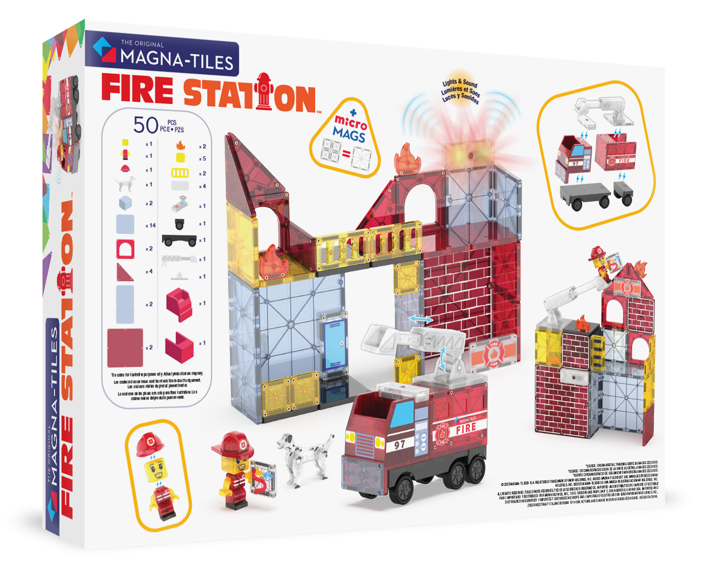 Magna-Tiles Klocki Magnetyczne Stacja Strażacka 50el 3+